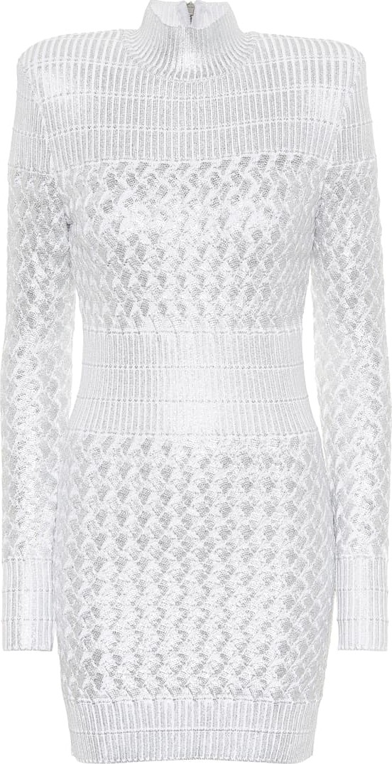 Balmain Knitted metallic minidress