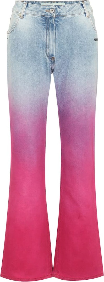 Off White Mid-rise straight ombré jeans