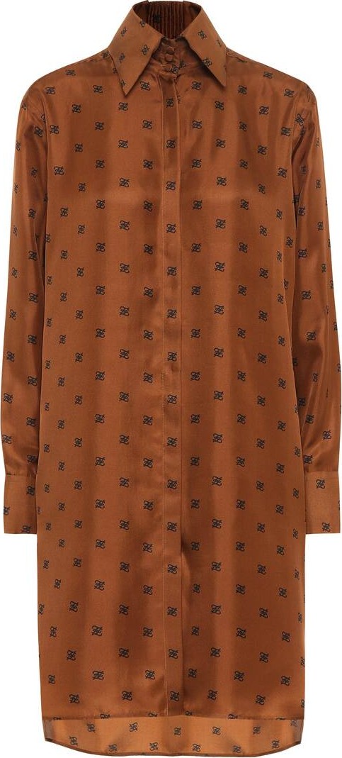 Fendi Printed silk-twill shirt dress