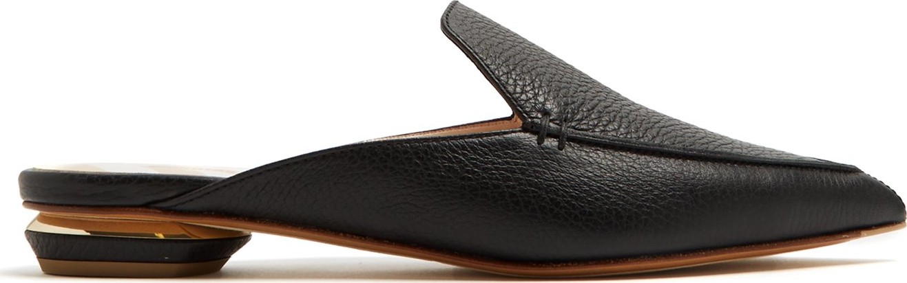 Nicholas Kirkwood Beya grained-leather backless loafers