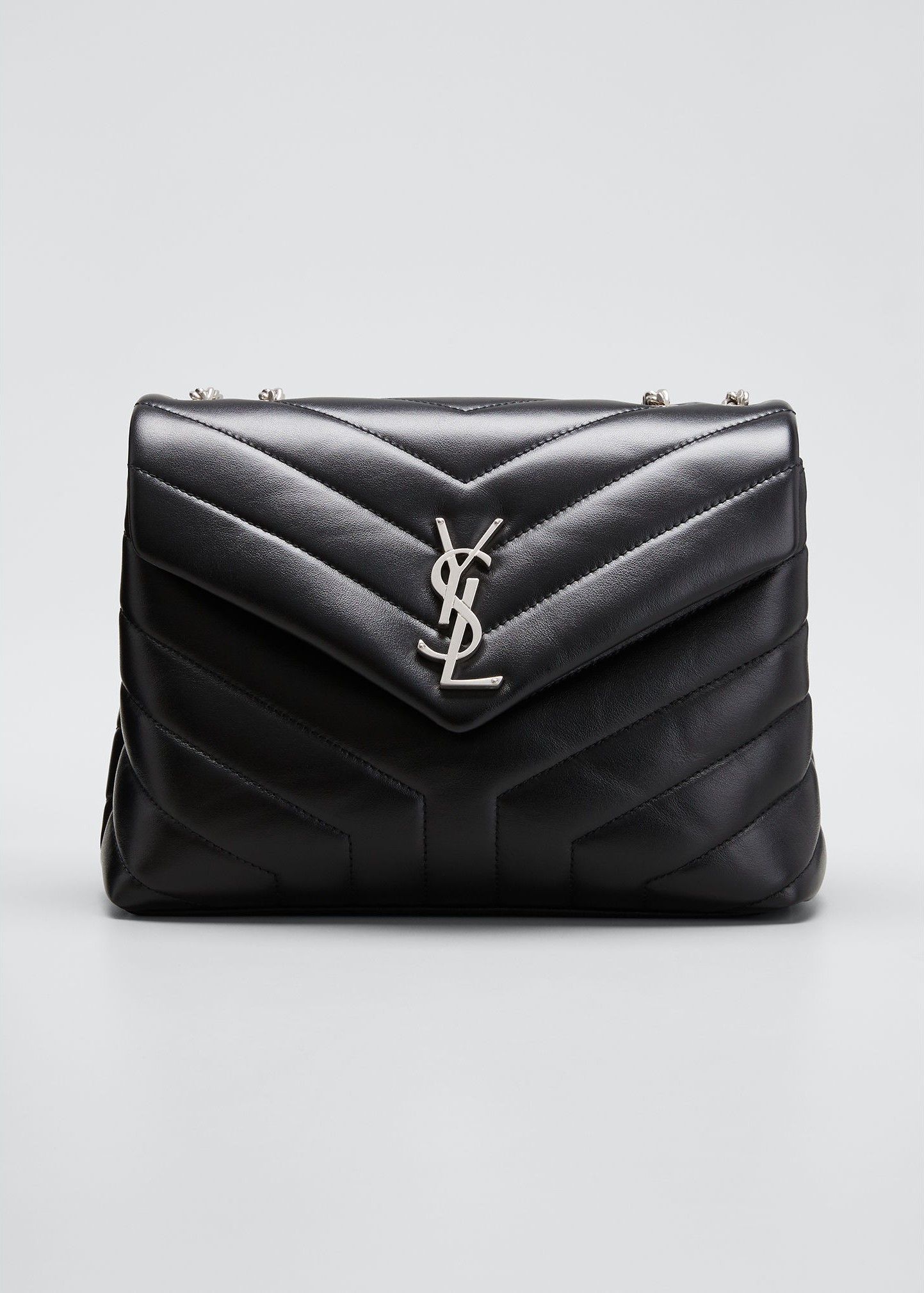 Saint Laurent Loulou Small Matelasse Calfskin Flap Bag