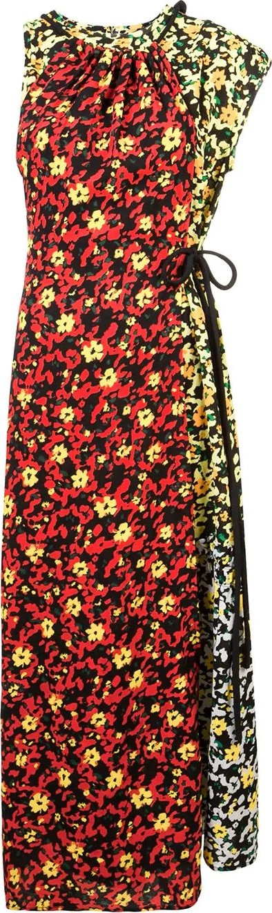 Proenza Schouler Multi Floral Asymmetrical Dress