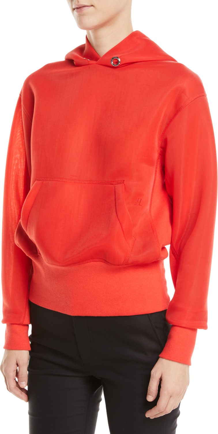 Helmut Lang Sheer-Sleeves Standard Hoodie