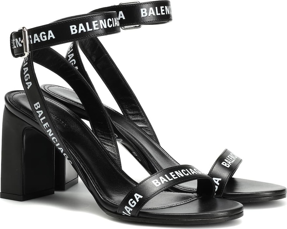 Balenciaga Logo leather sandals
