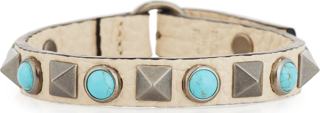 Valentino Rockstud Rolling Leather Bracelet