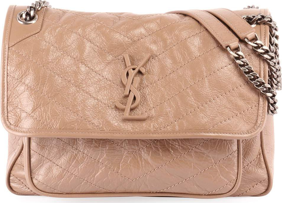 Saint Laurent Niki Medium Monogram Shiny Waxy Quilted Shoulder Bag