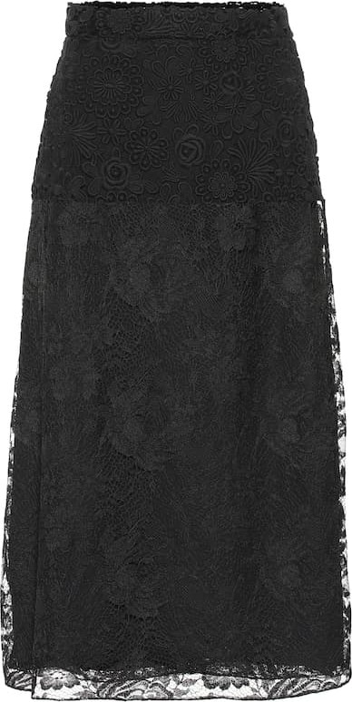 Prada Lace silk midi skirt