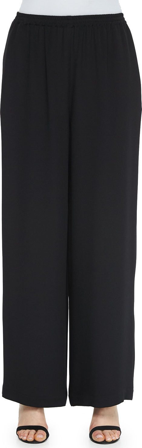 eskandar Flared Silk Trousers, Black