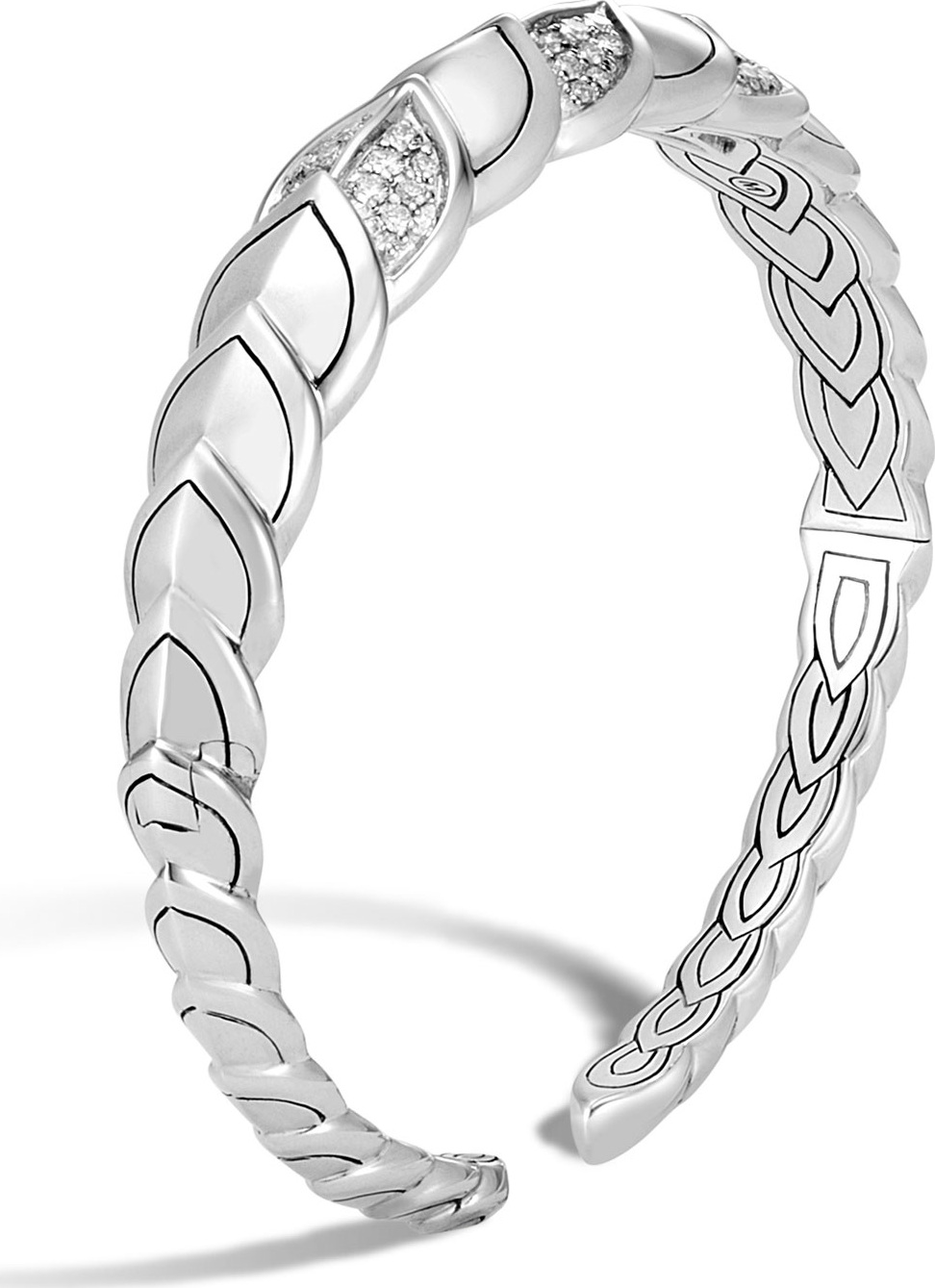 John Hardy Legends Naga Diamond Flex Cuff, Size S