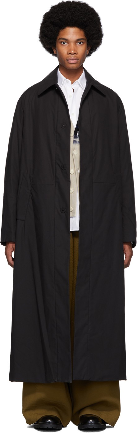 Dries Van Noten Black Rubar Long Coat