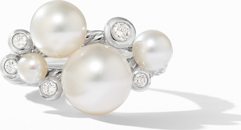 David Yurman Pearl Cluster Ring with Diamonds