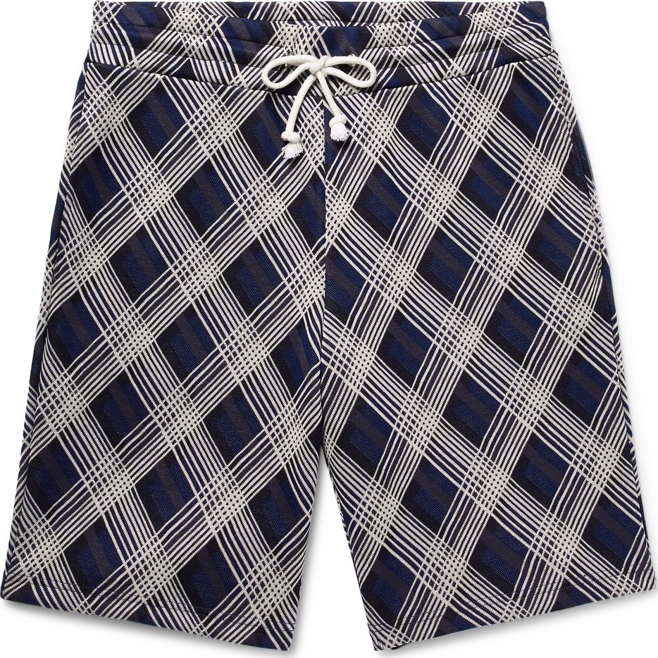 Maison Margiela Checked Cotton-Blend Jacquard Drawstring Shorts