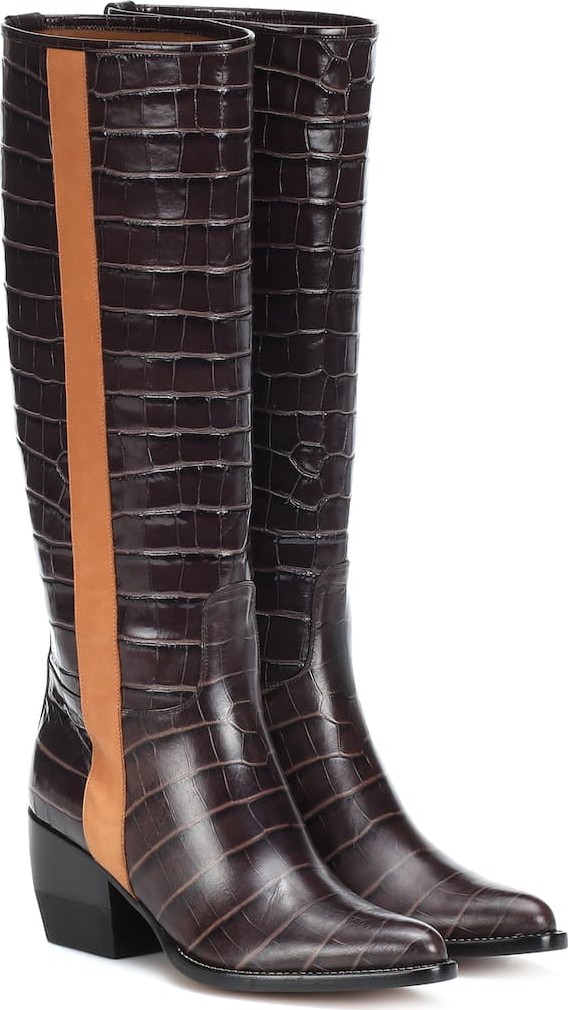 Chloe Vinny embossed leather boots