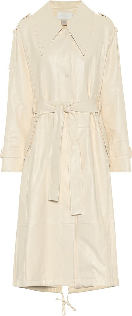 Low Classic Faux-leather trench coat
