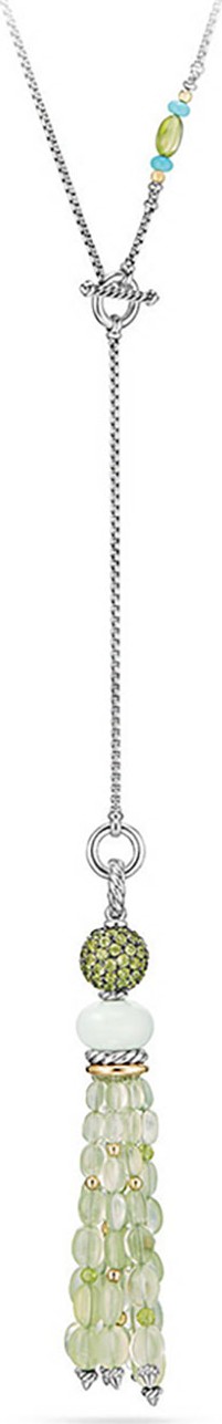 David Yurman Mustique Chrysoprase & Peridot Tassel Necklace