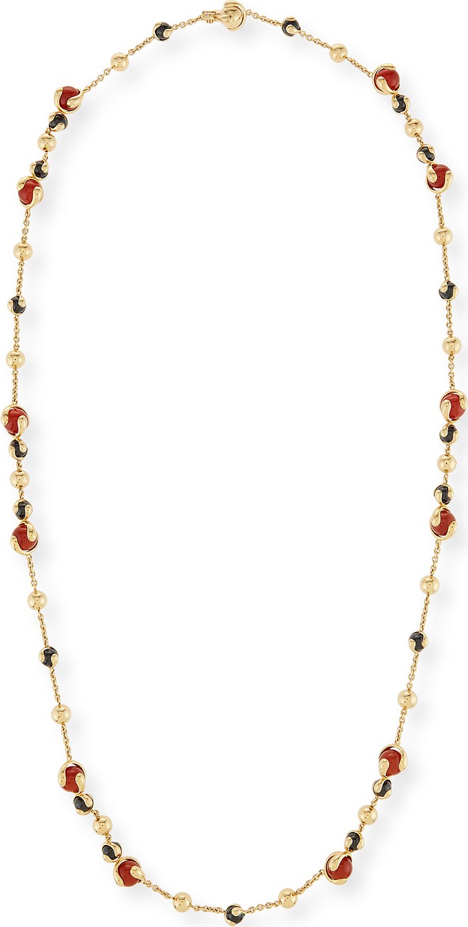 Marina B Cardan Agate & Spinel Station Necklace in 18K Gold, 36"