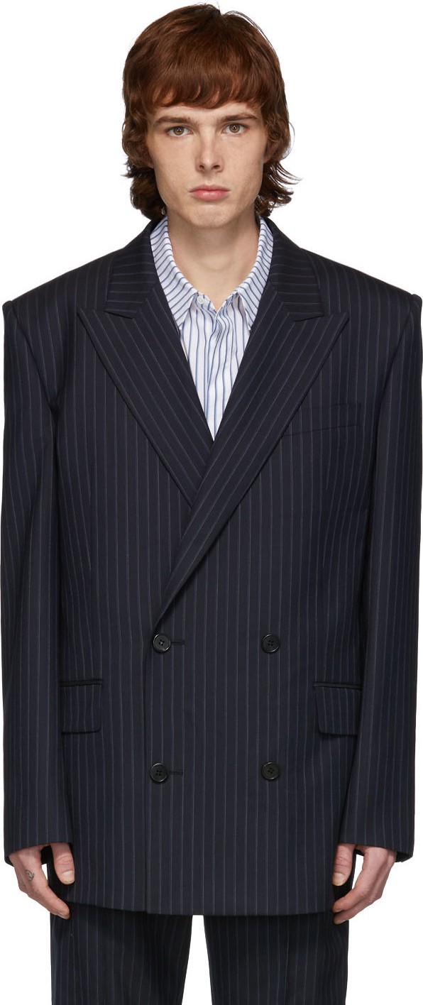 Juun.J Navy Pinstripe Blazer