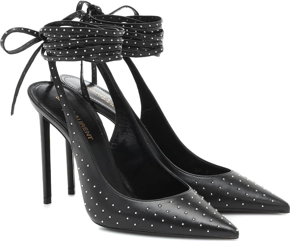 Saint Laurent Zoe 105 embellished leather pumps