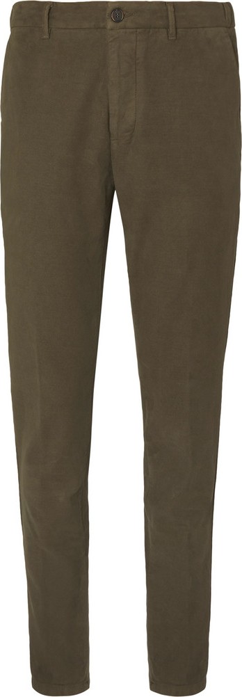 Altea Dark-Green Tapered Cotton-Blend Moleskin Drawstring Suit Trousers