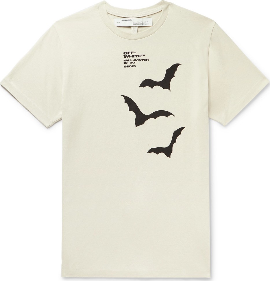 Off White Printed Cotton-Jersey T-Shirt
