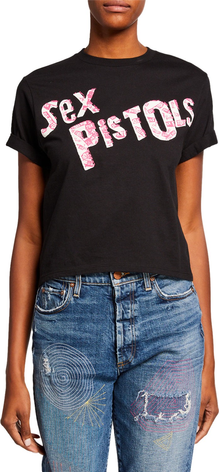 AO.LA by alice + olivia Shira Roll-Sleeve Tee