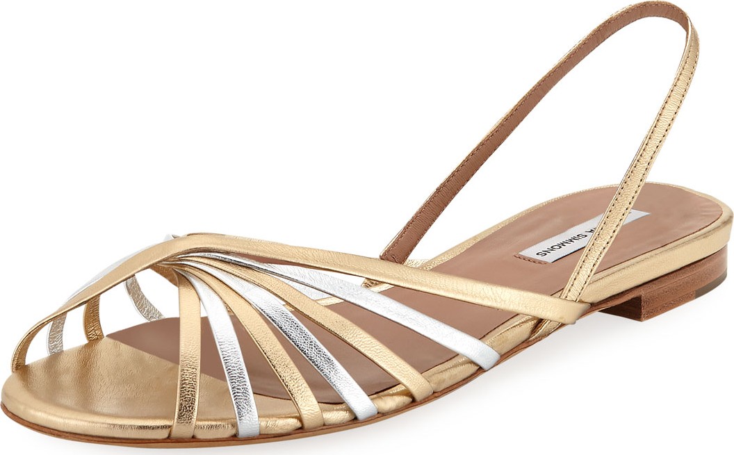 Tabitha Simmons Noel Slingback Mixed Metallic Sandals