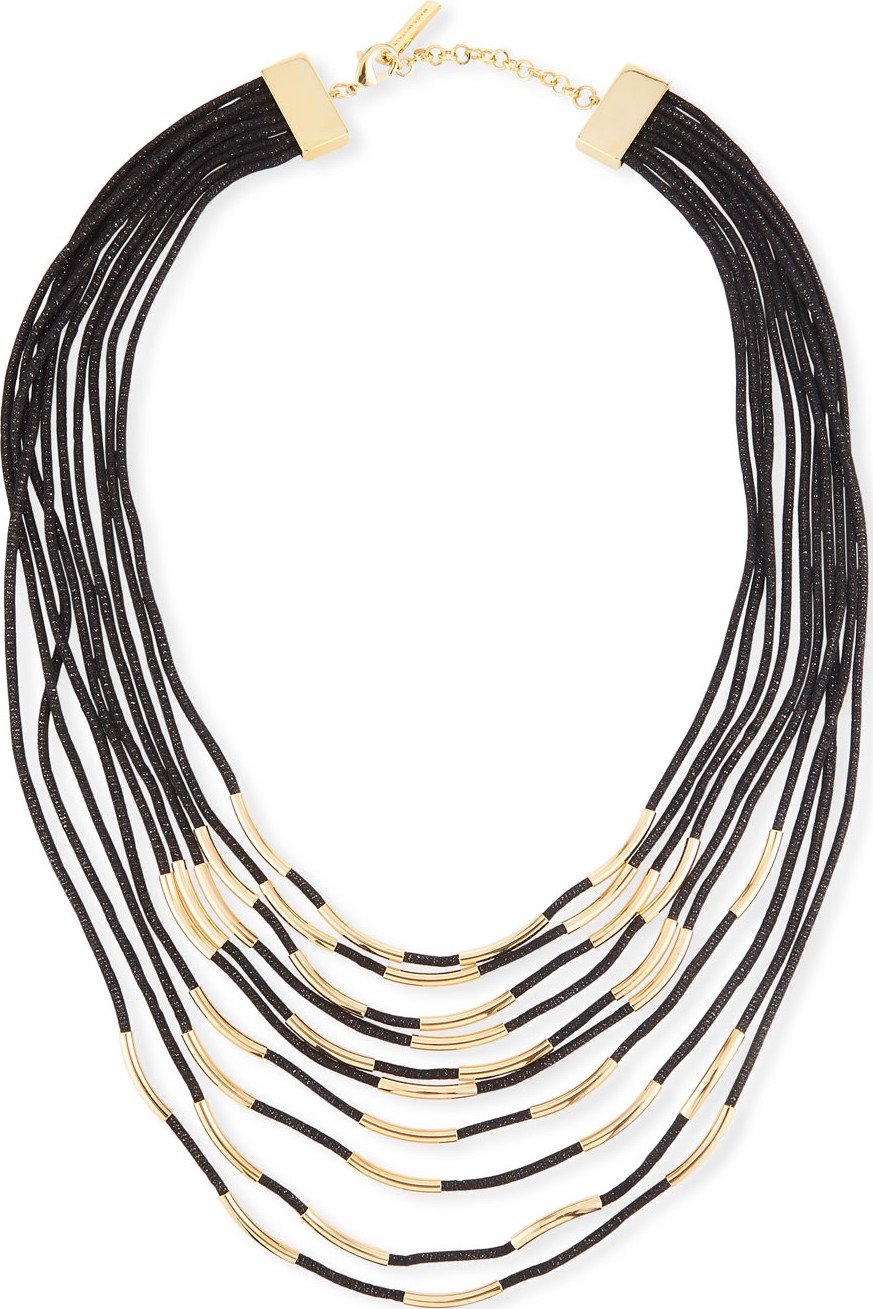 Lafayette 148 New York Long Signature Mesh Necklace with Metal Detail