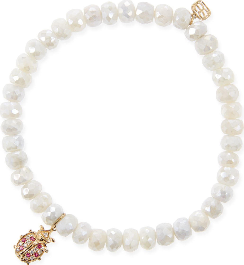 Sydney Evan 14k Quartz & Diamond Ladybug Bracelet