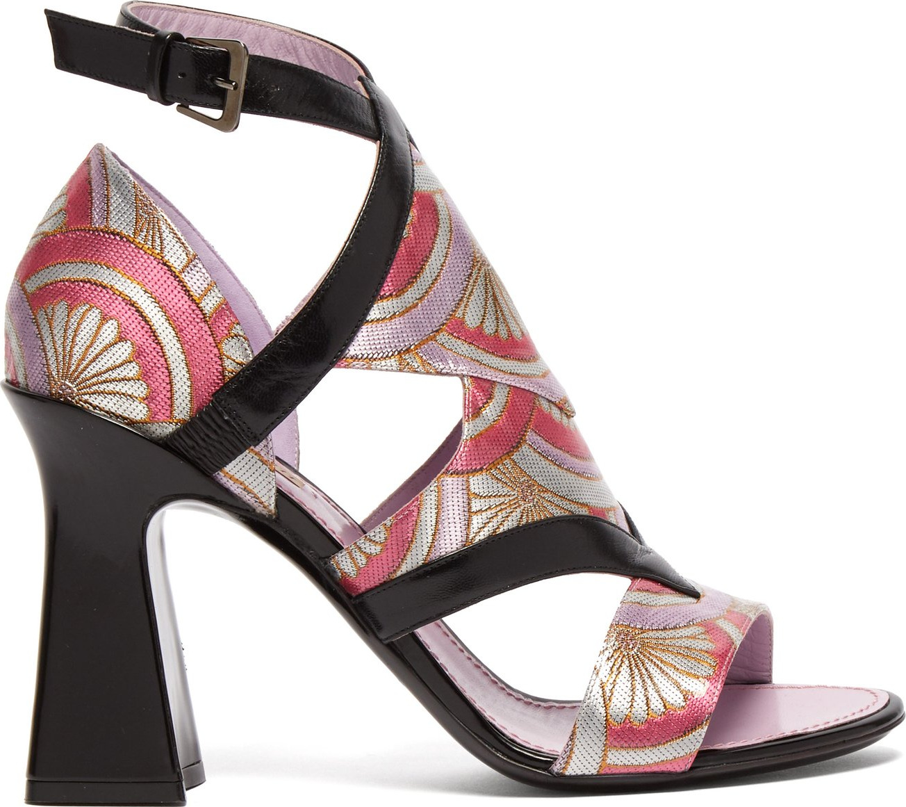 Fabrizio Viti Block-heel jacquard sandals
