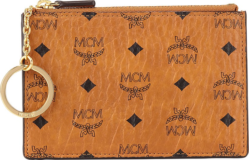 MCM Canvas Logo Mini Key Pouch Bag