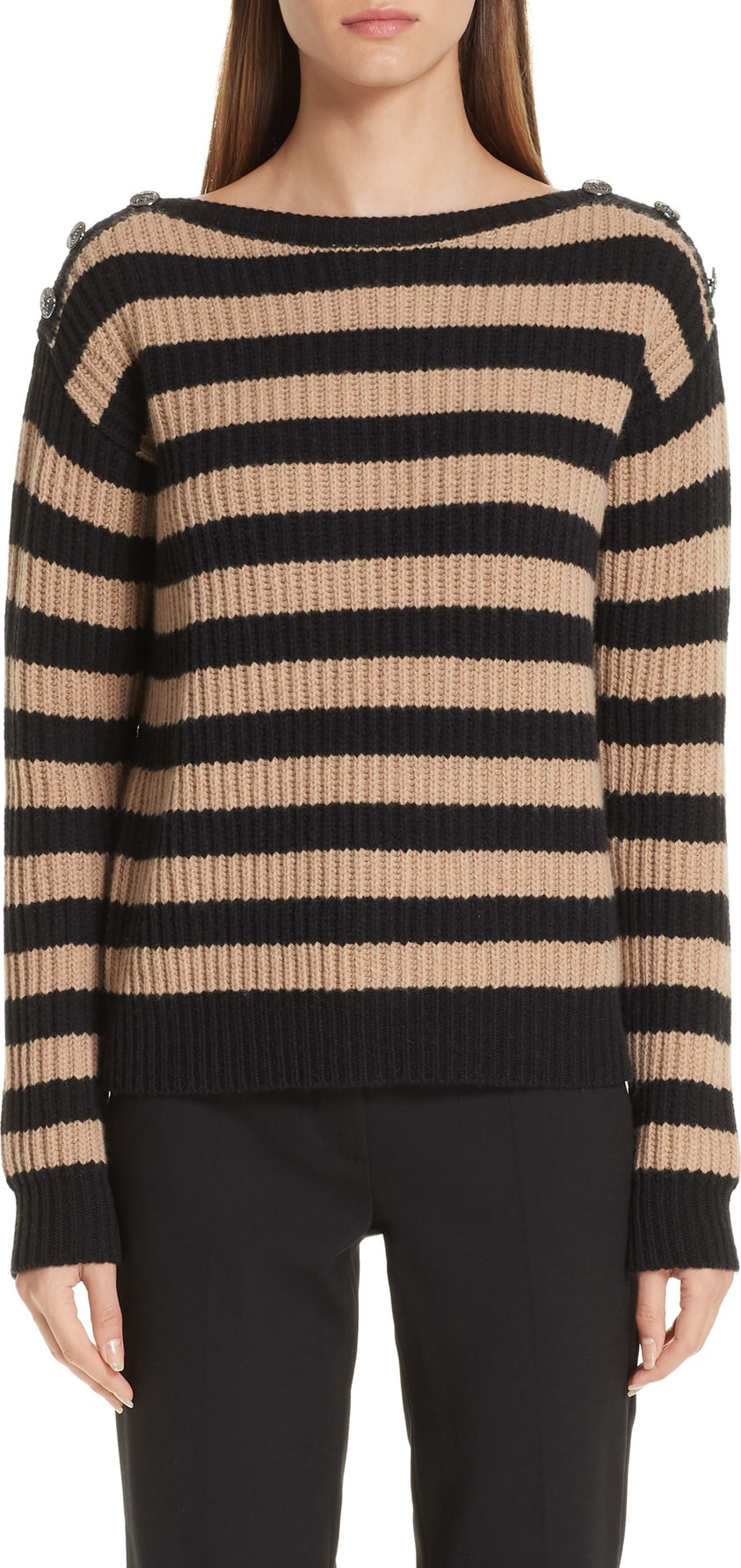 Max Mara Salpa Stripe Wool & Cashmere Pullover