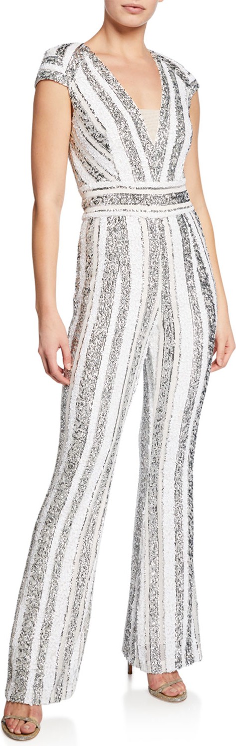 Ryse Quinn Stripe Sequin Jumpsuit