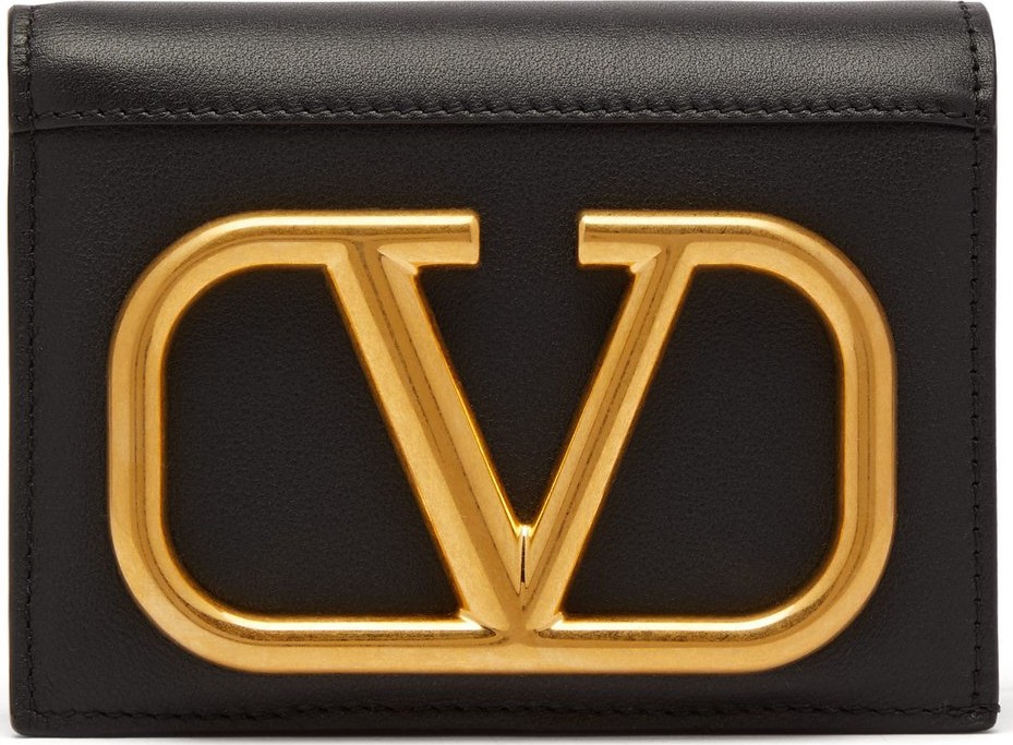 Valentino V-ring leather wallet