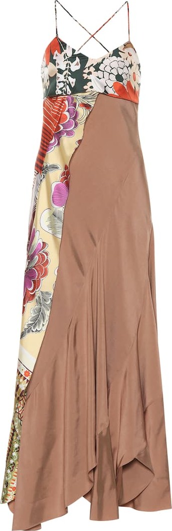 Chloe Scarf-Detail silk twill dress