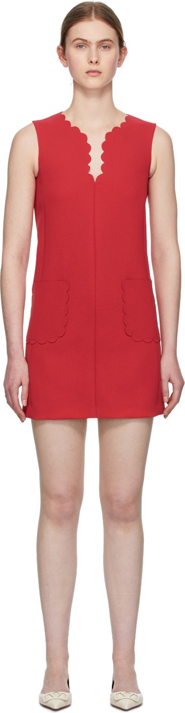 RED Valentino Red Scalloped Dress RED Valentino Red Scalloped Dress