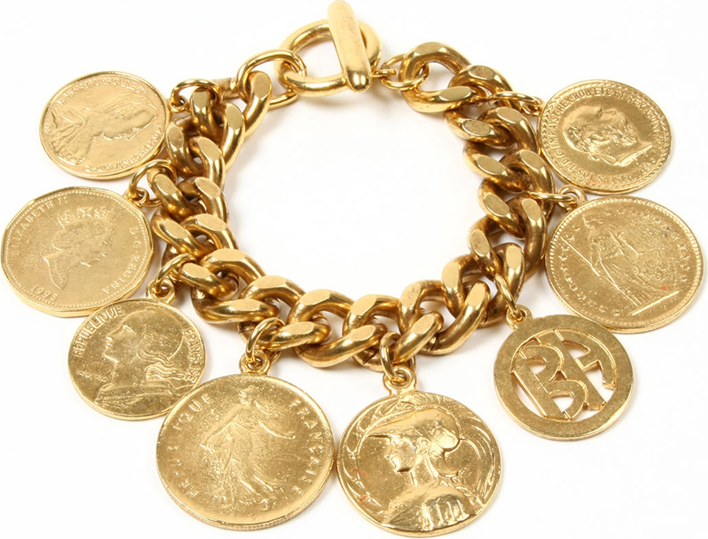 Ben-Amun Chain-Link Coin Drop Bracelet