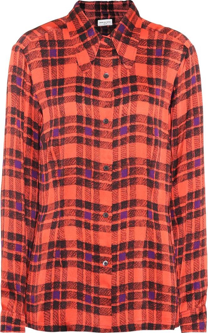 Dries Van Noten Plaid satin shirt