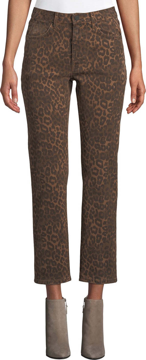 T By Alexander Wang Cult Cropped Leopard-Print Jeans