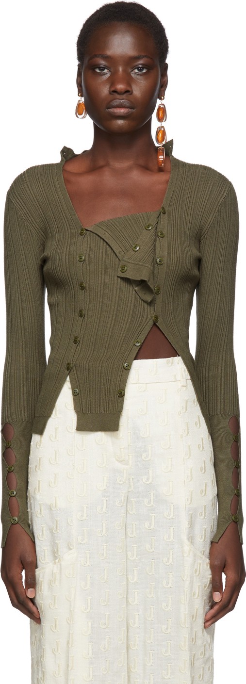 Jacquemus Khaki 'La Maille Azur' Pullover