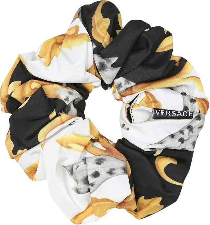 Versace Baroque-print silk-faille scrunchie