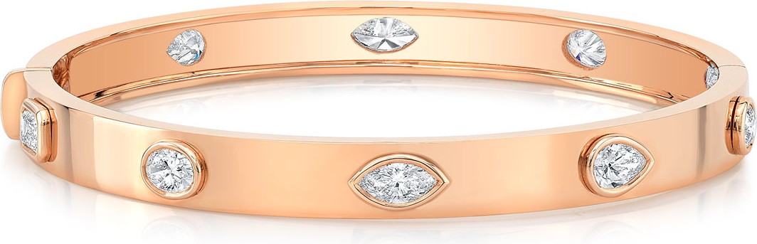 Norman Silverman 18k Rose Gold Fancy Diamond Bangle