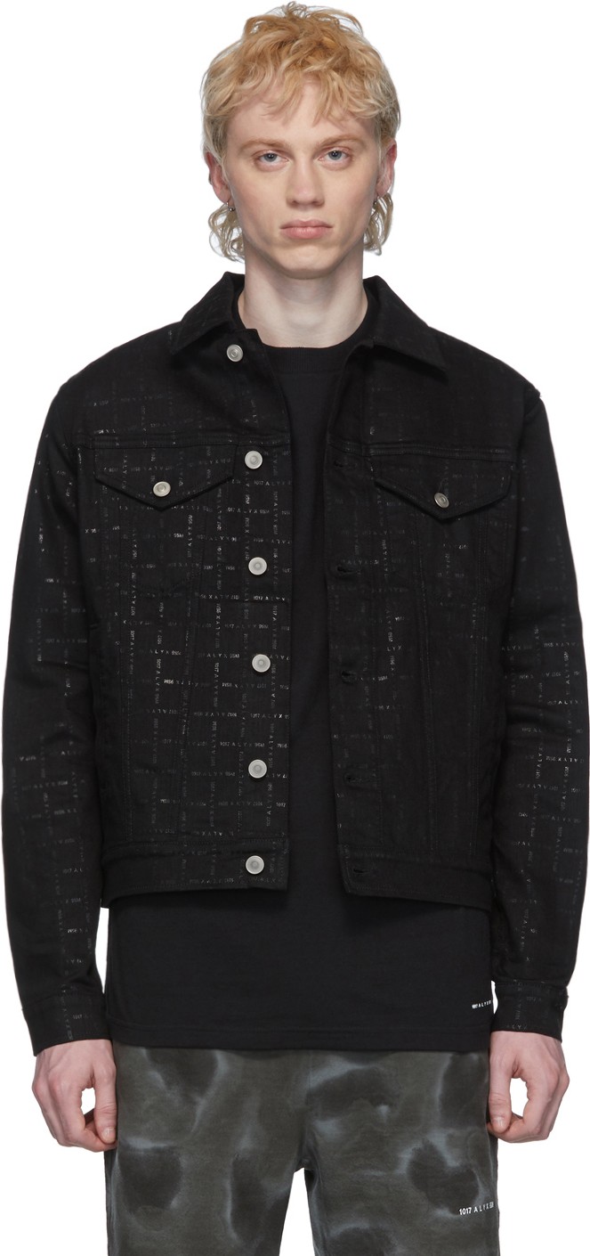 1017 ALYX 9SM Black Denim Allover Logo Jacket
