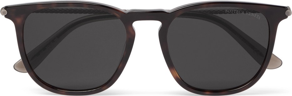Bottega Veneta Square-Frame Tortoiseshell Acetate and Gunmetal-Tone Sunglasses
