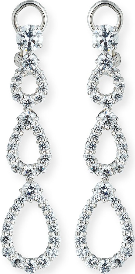 Fantasia by DeSerio Three-Tier Open CZ Crystal Drop Earrings