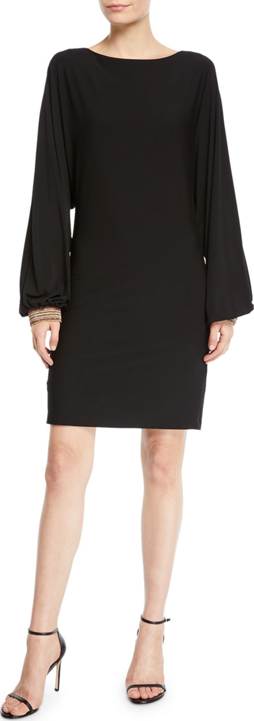 Trina Turk Jazz Hands Cuffed Long-Sleeve Dress