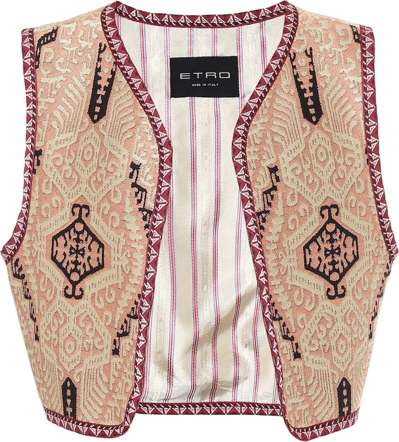 Etro Cropped jacquard vest