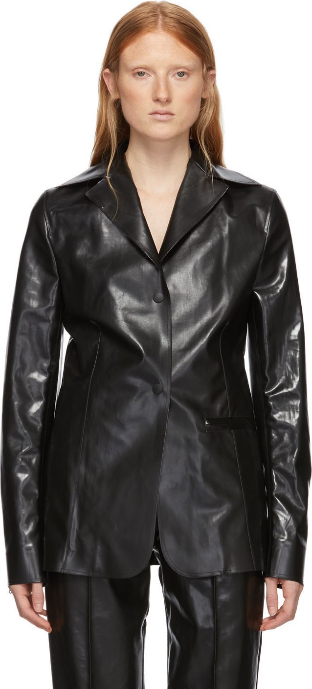 Kwaidan Editions Black Rubberized Workwear Blazer