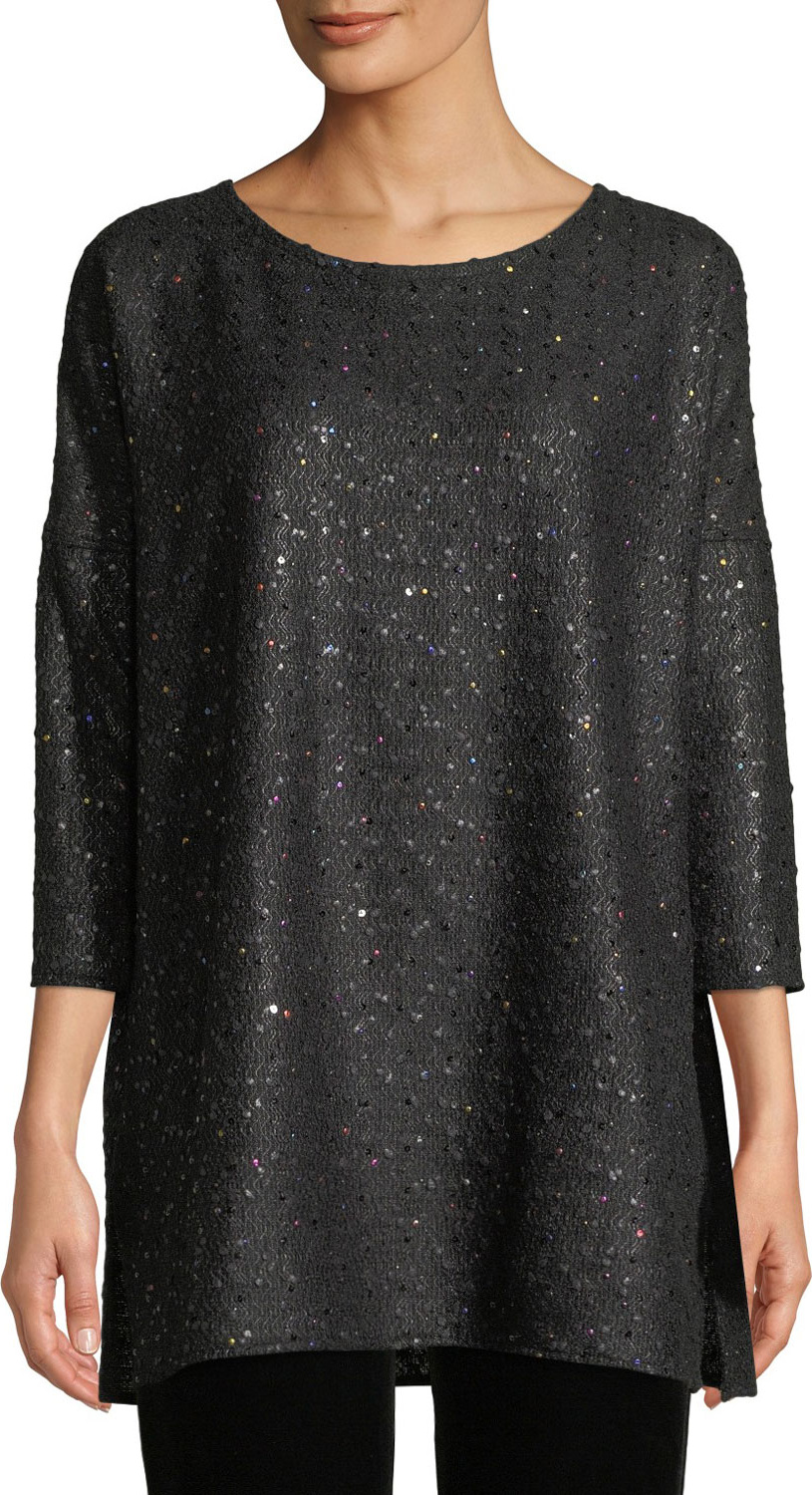 Caroline Rose Confetti Sparkle Knit Easy Tunic