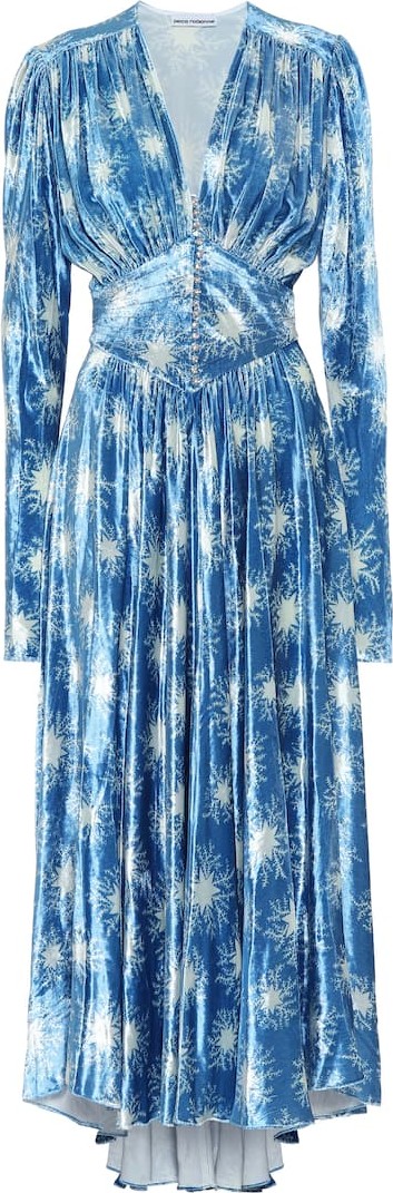Paco Rabanne Printed velvet dress