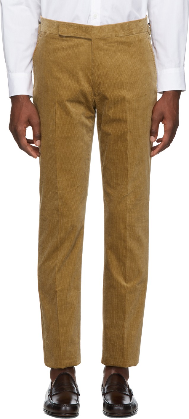 Ralph Lauren Purple Label Tan Corduroy Gregory Trousers